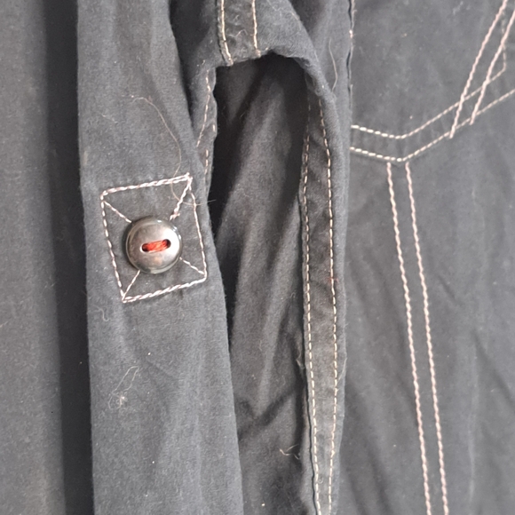 Tranquility Mayhem Mens Medium Button-Down Long Sleeve Shirt Black Western Style - Picture 3 of 9